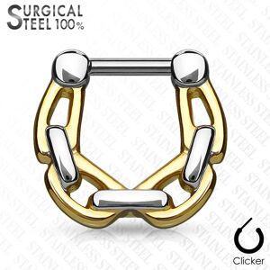 Piercing Street Piercing septum acier chirurgical chaines 1,2 mm dore - Dore