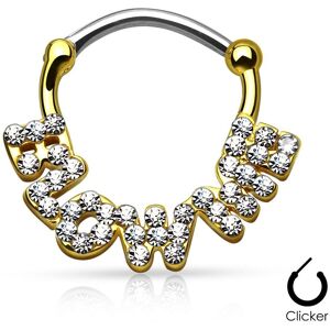 Piercing Street Piercing septum blow me pave de strass dore - Dore