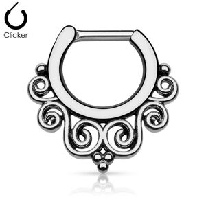 Piercing Street Piercing septum courbes 1,2 mm hematite - Hematite