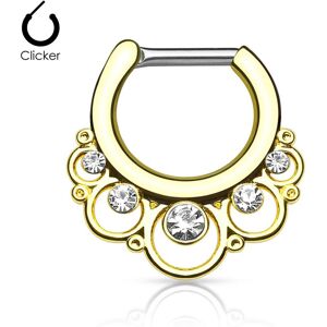 Piercing Street Piercing septum cercles gemmes 1.2 mm dore - Dore