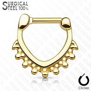 Piercing Street Piercing septum acier chirurgical triangle perles dore - Dore