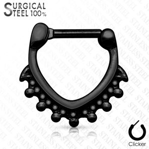 Piercing Street Piercing septum acier chirurgical triangle perles noir - Noir