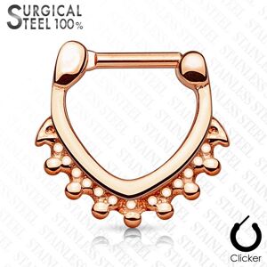 Piercing Street Piercing septum acier chirurgical triangle perles or rose - Or Rose