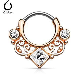 Piercing Street Piercing septum dentelle gemme carre or rose - Or Rose