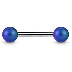 Piercing Street Piercing langue billes perlees finition mate bleu - Bleu