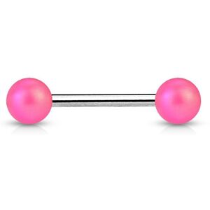 Piercing Street Piercing langue billes perlees finition mate rose - Rose