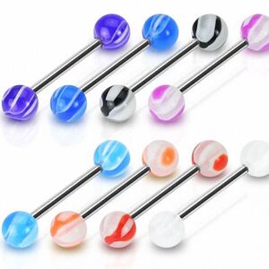 Piercing Street Lot de 8 piercing langue acrylique multicolores - Multicolore