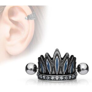 Piercing Street Piercing oreille cartilage coiffure chef indien blanc - Argente