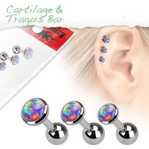 Piercing Street Lot de 3 Piercing oreille cartilage opale violette - Argente