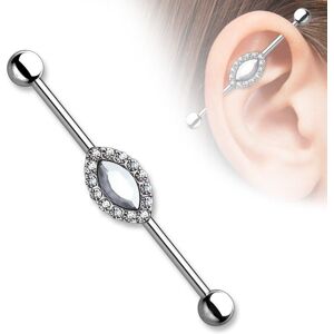 Piercing Street Piercing industriel marquise crystal blanc - Argente