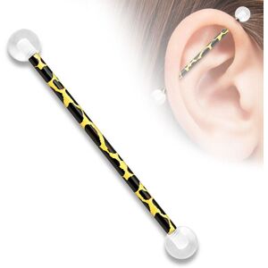 Piercing Street Piercing industriel boules acrylique motif girafe - Multicolore