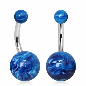 Piercing Street Piercing nombril boule bleu marbre - Bleu