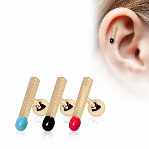 Piercing Street Piercing oreille cartilage helix plaque or allumette - Dore