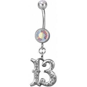 Piercing Street Piercing nombril chiffre 13 Swarovski aurore boreale - Argente