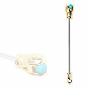 Piercing Street Piercing industriel oreille serpent dore turquoise - Dore