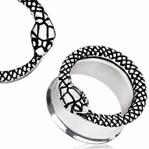 Piercing Street Piercing tunnel oreille en acier serpent - Argente