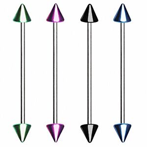 Piercing Street Piercing industriel oreille en acier avec spikes PVD - Multicolore