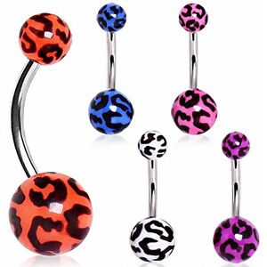 Piercing Street Piercing nombril acrylique imprime leopard - Multicolore