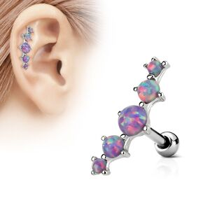 Piercing Street Piercing oreille cartilage cinq opale violet - Argente