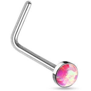 Piercing Street Piercing nez tige L opale rose - Argente