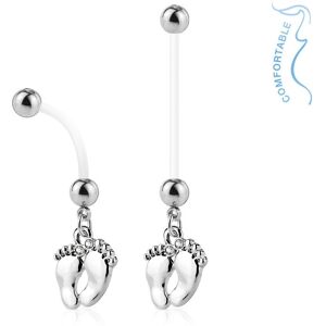 Piercing Street Piercing nombril de grossesse pieds de bebe argente - Argente