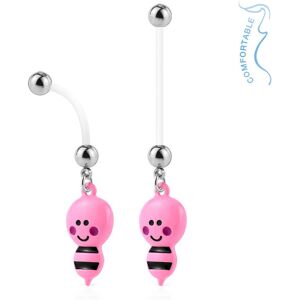 Piercing Street Piercing nombril de grossesse abeille rose - Rose