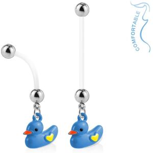 Piercing Street Piercing nombril de grossesse canard bleu - Bleu