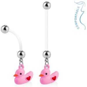 Piercing Street Piercing nombril de grossesse canard rose - Rose