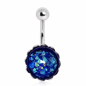 Piercing Street Piercing nombril opale synthetique bleue - Argente