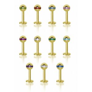 Piercing Street Piercing labret Swarovski orbite dore - Dore