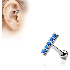 Piercing Street Piercing oreille cartilage barre 5 opales bleues - Argente