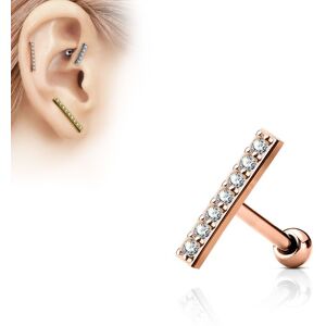 Piercing Street Piercing oreille cartilage longue barre plaque or rose - Or Rose