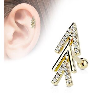 Piercing Street Piercing oreille cartilage plaque or chevrons de fleche - Dore