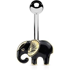 Piercing Street Piercing nombril elephant noir et dore - Noir