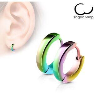 Piercing Street Paire Boucles d'oreille anneaux acier multicolore - Multicolore