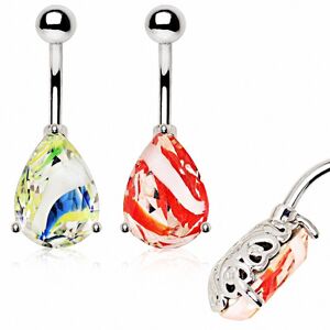 Piercing Street Piercing nombril larme en verre - Argente