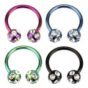 Piercing Street Piercing fer a cheval Titane 7 Strass - Multicolore