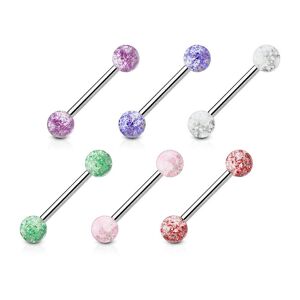 Piercing Street Lot de 6 Piercing langue Billes Ultra Glitter - Argente