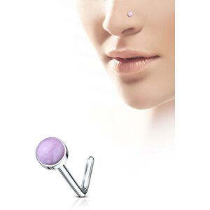 Piercing Street Piercing nez tige en L pierre amethyste - Argente