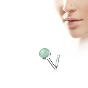 Piercing Street Piercing nez tige en L pierre jade verte - Argente