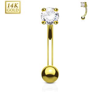 Piercing Street Piercing arcade Or jaune 14K serti d'une pierre Cubic Zirconium - Dore