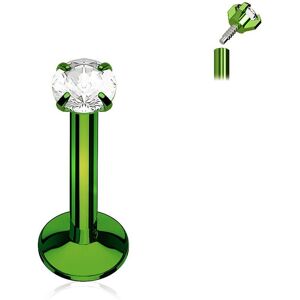 Piercing Street Piercing oreille labret titane anodise vert gemme serti griffes - Vert