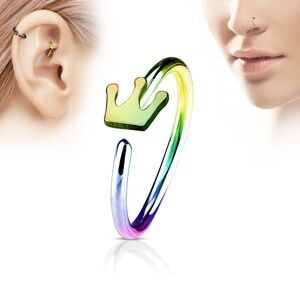 Piercing Street Piercing oreille nez anneau couronne multicolore - Multicolore