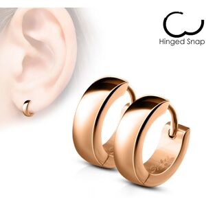 Piercing Street Paire Boucles d'oreille homme anneaux acier or rose - Or Rose