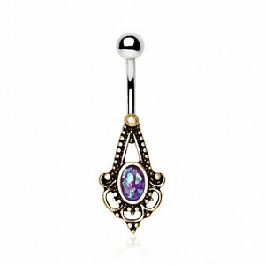 Piercing Street Piercing nombril dore medievale opale violette - Dore