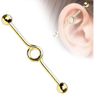 Piercing Street Piercing oreille industriel en titane dore loop - Dore