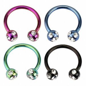 Piercing Street Piercing oreille fer a cheval Titane 5 Strass - Multicolore