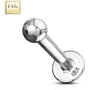 Piercing Street Piercing oreille Labret Or Blanc 14K Veritable - Argente