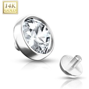 Piercing Street Piercing microdermal Or blanc 14 Carats zirconium - Argente