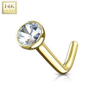 Piercing Street Piercing nez Or jaune 14 carats gemme tige en L - Dore